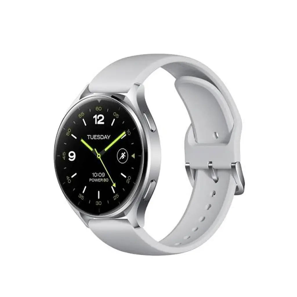 Xiaomi Watch 2 Sliver Case With Gray TPU Strap.webp